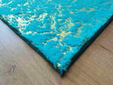 Timmy-S Shaggy Rug Td3396-B6-Teal+Gold