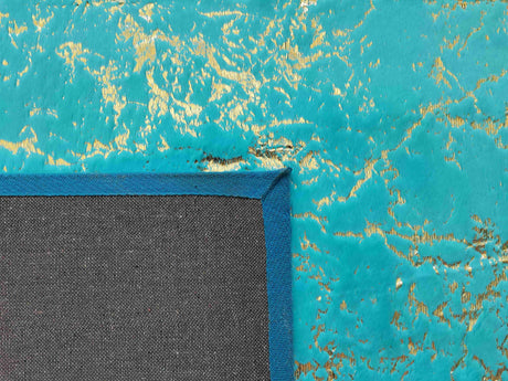 Timmy-S Shaggy Rug Td3396-B6-Teal+Gold