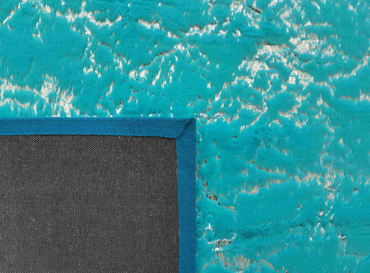 Timmy-S Shaggy Rug Td3396-B7-Teal+Silver
