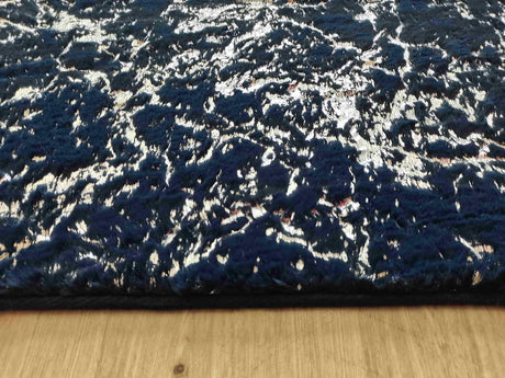 Timmy-S Shaggy Rug Td3396-B9-Navy+Silver