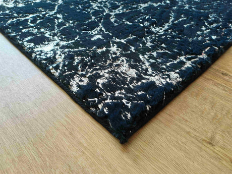 Timmy-S Shaggy Rug Td3396-B9-Navy+Silver