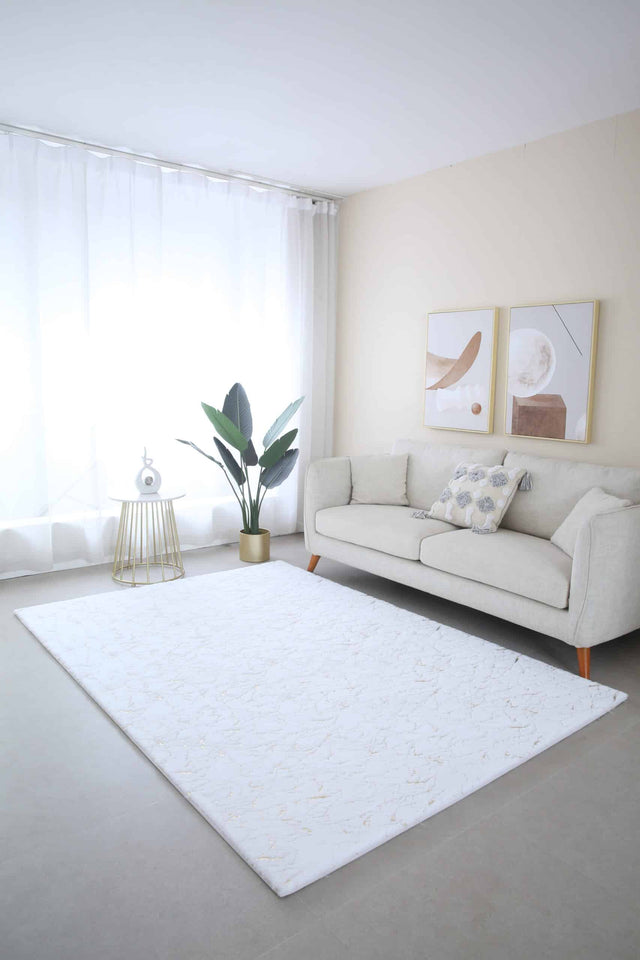 Timmy-S Shaggy Rug White-Silver White