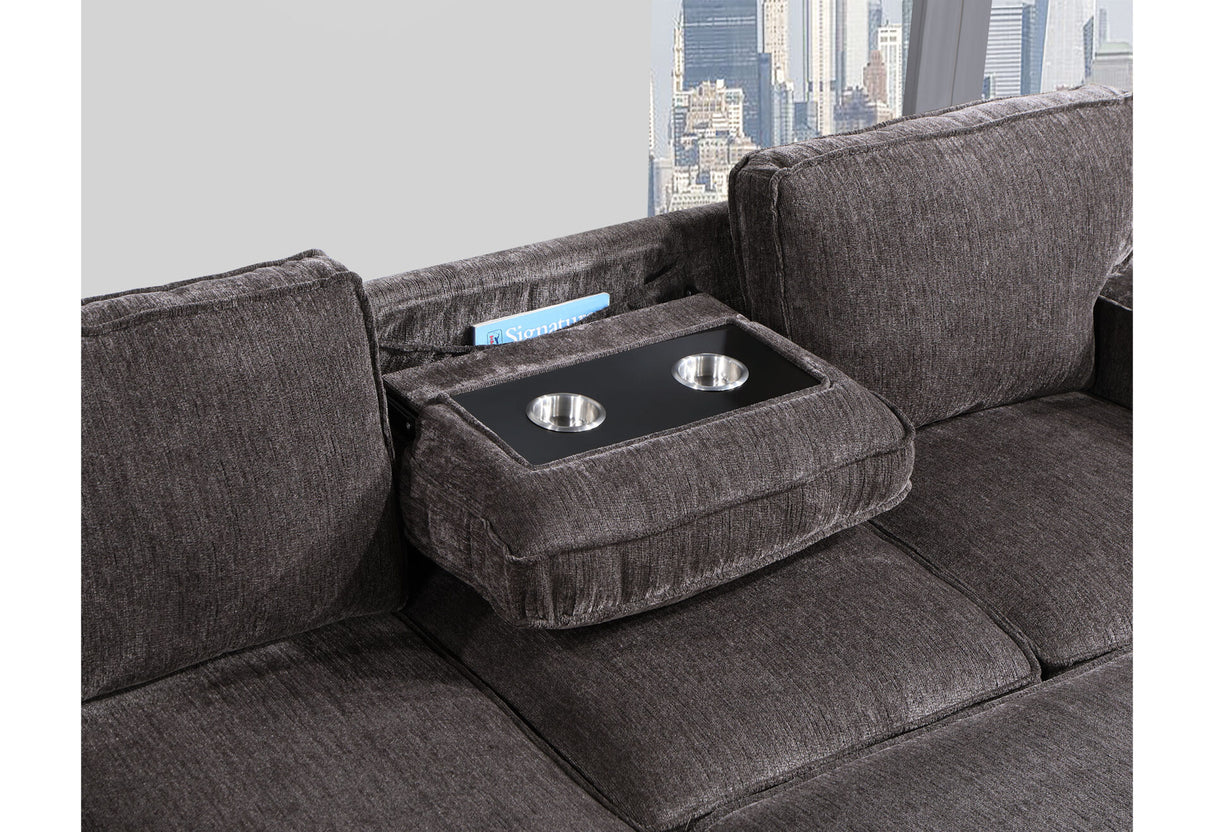 U0203 Dark Grey Reversible Pull Out Sofa Bed