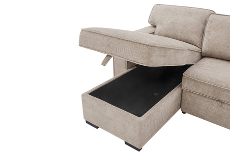 U0233 Light Brown Reversible Pull-Out Sofa Bed