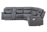 U8611 Camel Right Side Facing Power Console Reclining Loveseat With Power Headrest Continuous Led And Speaker