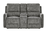 U2203 Dark Grey Power Console Reclining Loveseat