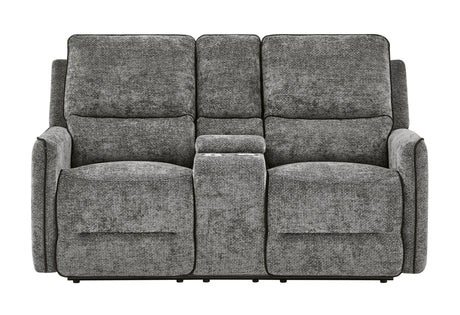 U2203 Dark Grey Power Console Reclining Loveseat