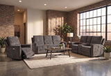 U2203 Dark Grey Power Reclining Sofa/Power Console Reclining Loveseat/Power Recliner