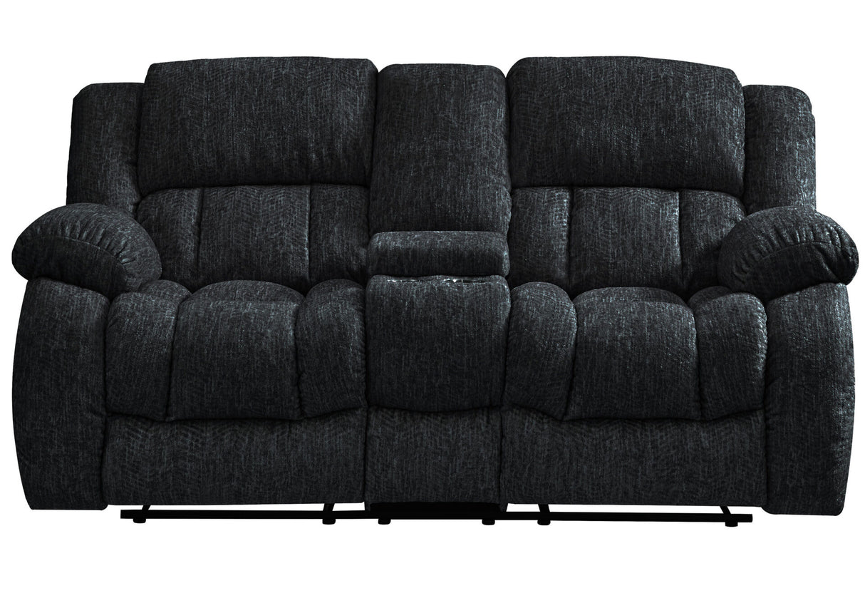 U250 Ebony Reclining Sofa/Console Reclining Loveseat