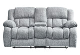 U250 Grey Reclining Sofa/Console Reclining Loveseat