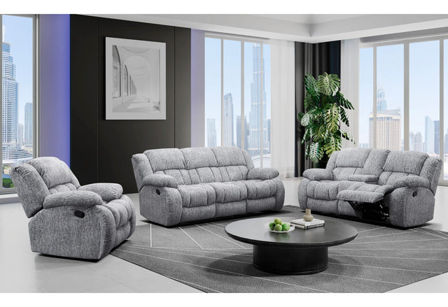 U6026 Grey Pu 46A Reclining Sofa Console Reclining Loveseat With Speaker And Glider Recliner