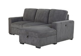 U2660 Grey L Sofa Bed Sectional Without Pullout