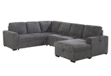 U2660 Grey Sectional with Pull Out Sofa Bed