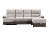 U3822 Beige/Brown Sectional with Po and USB