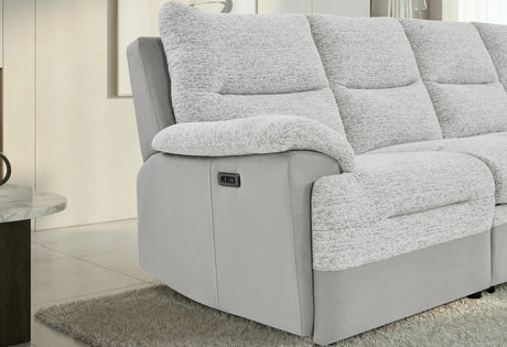 U3822 Grey/Ice Sectional with Pullout Bed and USB