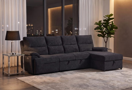 U3823 Black Sleeper Sectional