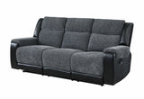 U250 Grey Reclining Sofa Console Reclining Loveseat