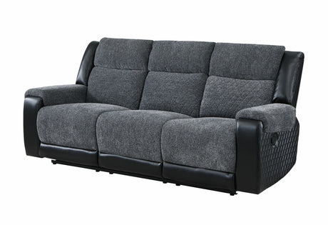 U250 Grey Reclining Sofa Console Reclining Loveseat