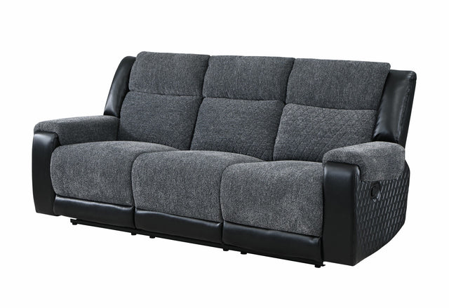 U250 Grey Reclining Sofa Console Reclining Loveseat