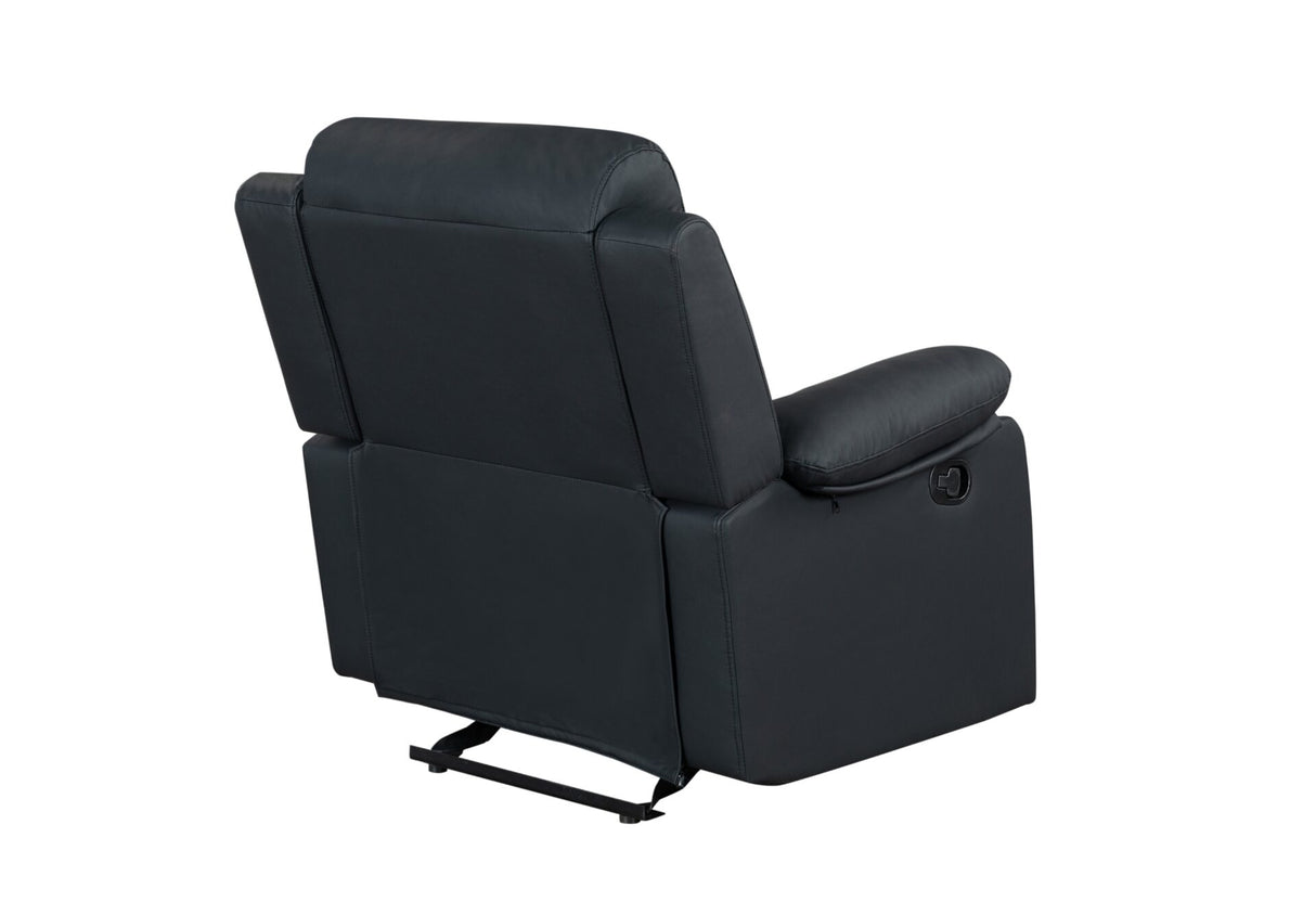 U6026 Black Faux Leather 72A Glider Recliner with LED