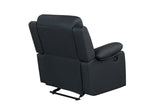 U6026 Black Faux Leather 72A Glider Recliner with LED