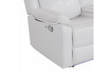 U6026 Blanche White Reclining Sofa with LED/Cons Reclining Ls with Speaker&LED/Gr with LED