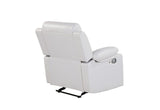 U6026 Blanche White Glider Recliner with LED