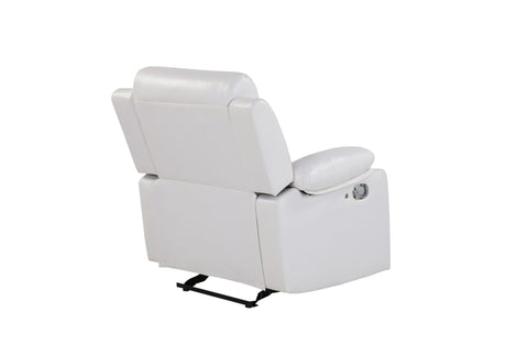 U6026 Blanche White Glider Recliner with LED