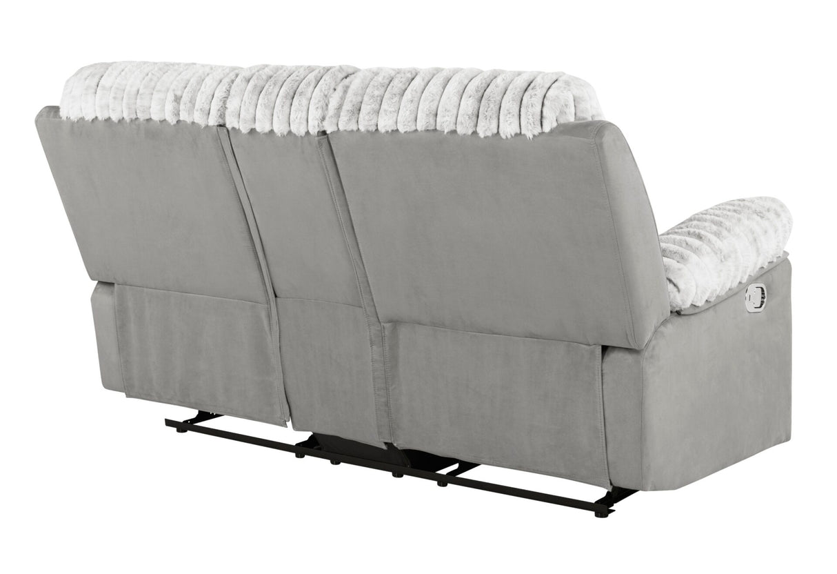 U6028 Grey Console Reclining Loveseat