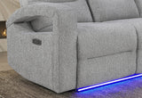 U6611 Grey 15 Power Reclining Sofa/Power Console Reclining Loveseat/Power Recliner