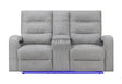 U6611 Grey 15 Power Console Reclining Loveseat with LED