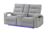 U6611 Grey 15 Power Console Reclining Loveseat with LED