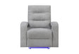 U6611 Grey 15 Power Recliner with LED