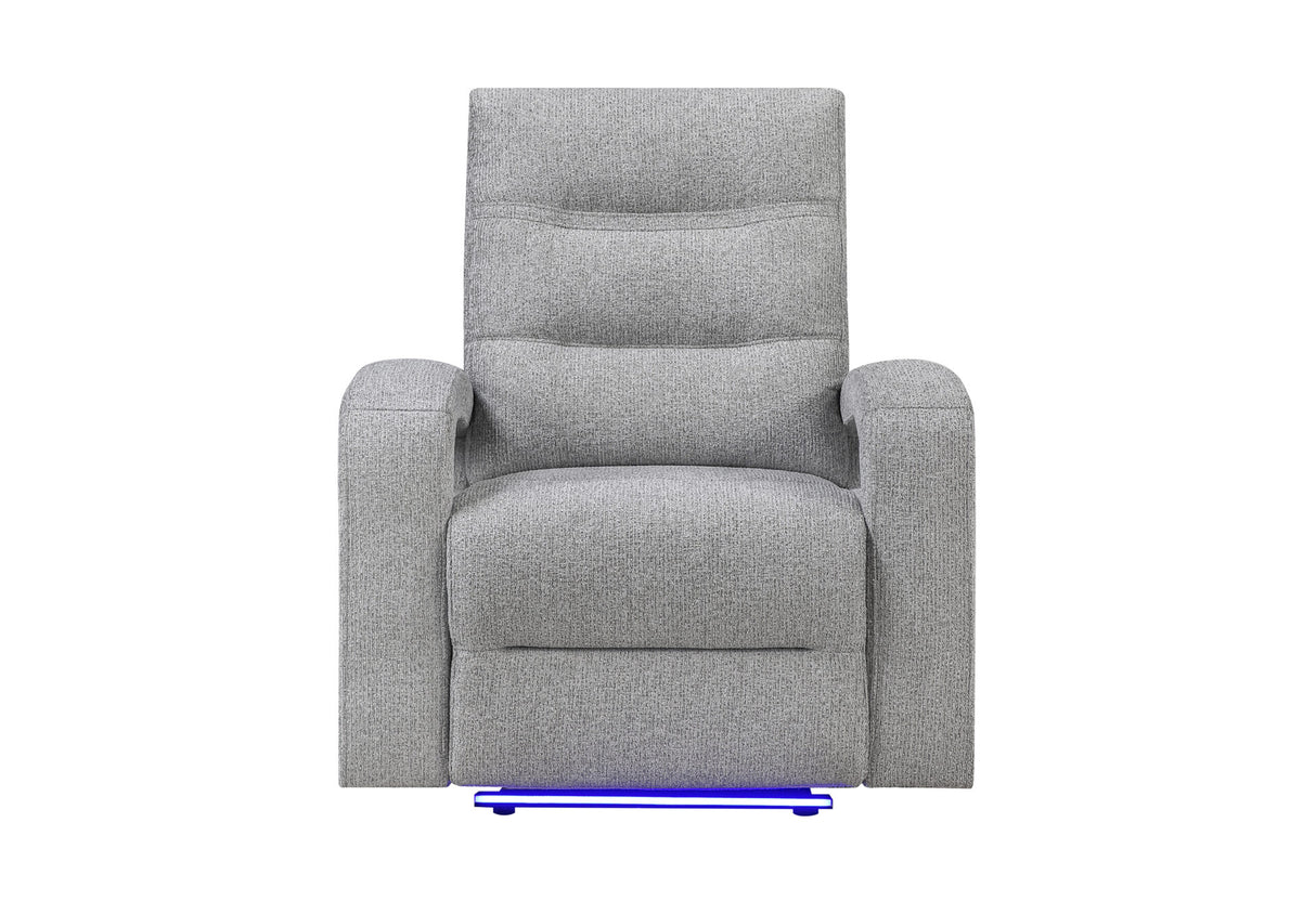 U6611 Grey 15 Power Recliner with LED