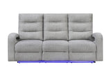 U6611 Grey 15 Power Reclining Sofa with LED
