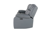 U7068 Grey 10 Power Reclining Sofa/Power Console Reclining Loveseat/Power Recliner with LED