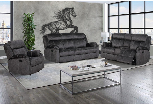 U6026 Grey Pu 46A Glider Recliner With Led