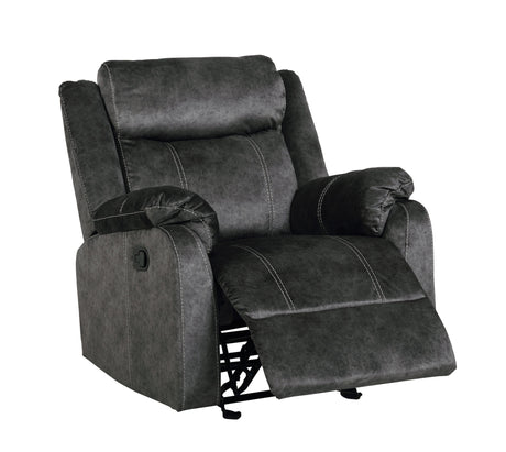 U1818 Blanche Charcoal Sectional With Pushback Chaise
