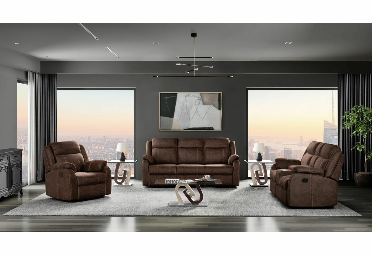 U6026 Grey Pu 46A Right Side Facing Console Reclining Loveseat With Led And Speaker