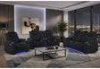 U8000 Black Power Reclining Sofa/Power Console Reclining Loveseat with Phr