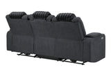 U8000 Black Power Reclining Sofa with Phr, Ddt, Reading Light & LED Light