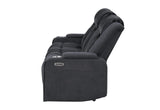 U8000 Black Power Reclining Sofa with Phr, Ddt, Reading Light & LED Light
