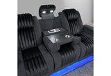 U8000 Black Power Reclining Sofa/Power Console Reclining Loveseat/Power Recliner with Phr