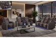 U8000 Brown Power Reclining Sofa/Power Console Reclining Loveseat with Phr