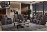 U8000 Brown Power Reclining Sofa/Power Console Reclining Loveseat with Phr