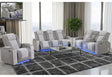 U8000 Grey Power Reclining Sofa/Power Console Reclining Loveseat/Power Recliner with Phr