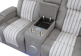 U8000 Grey Power Reclining Sofa/Power Console Reclining Loveseat with Phr