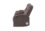 U8000 Brown Power Console Reclining Loveseat with Phr, LED and Speaker