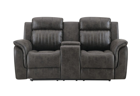U8517 Grey Reclining Sofa/Console Reclining Loveseat/Glider Recliner