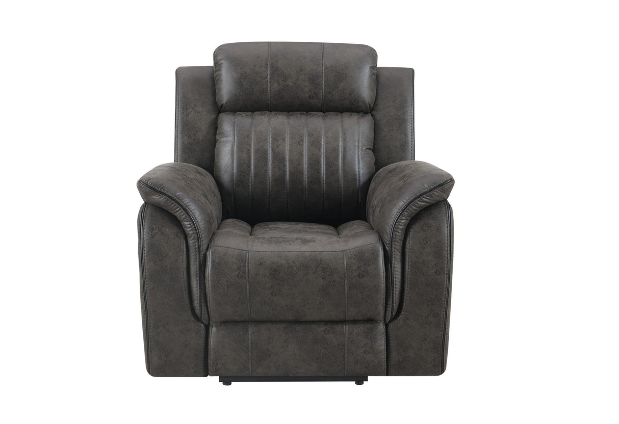 U8517 Grey Reclining Sofa/Console Reclining Loveseat/Glider Recliner